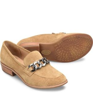 Soft Nevara Loafer Hazelwood Tan Suede Chain Link Women’s 11